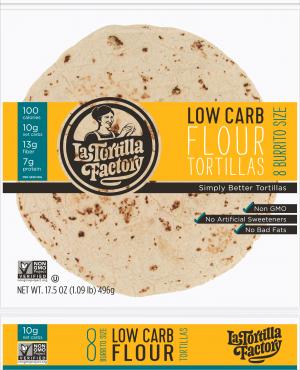 Non-GMO, Low Carb Tortillas, Flour, Burrito Size - La Tortilla Factory