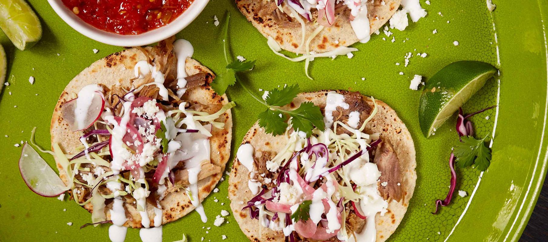 Slow Cooker Carnitas Street Tacos • La Tortilla Factory